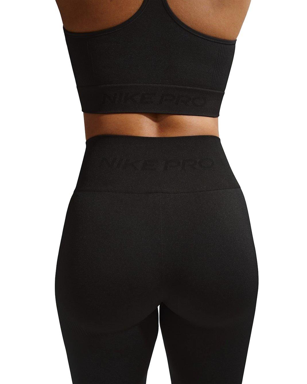Nike Women's Pro Seamless High-Waisted 7/8 Leggings - Black - BLACK Thumbnail View 2