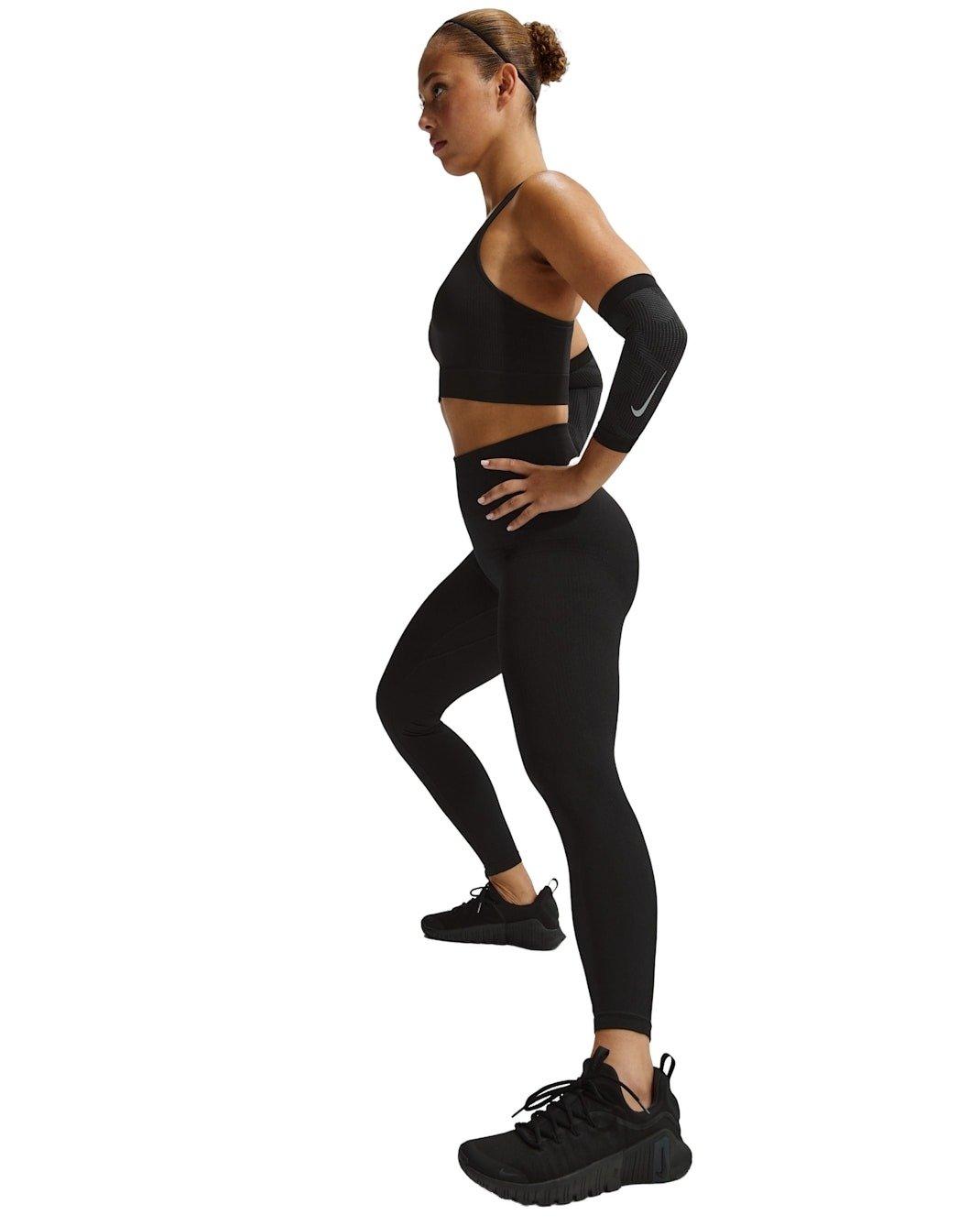 Nike Women's Pro Seamless High-Waisted 7/8 Leggings - Black - BLACK Thumbnail View 3