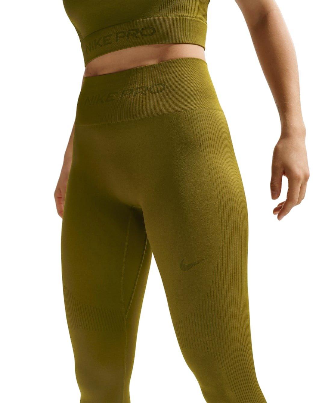 Nike Women's Pro Seamless High-Waisted 7/8 Leggings - Olive - OLIVE Thumbnail View 1
