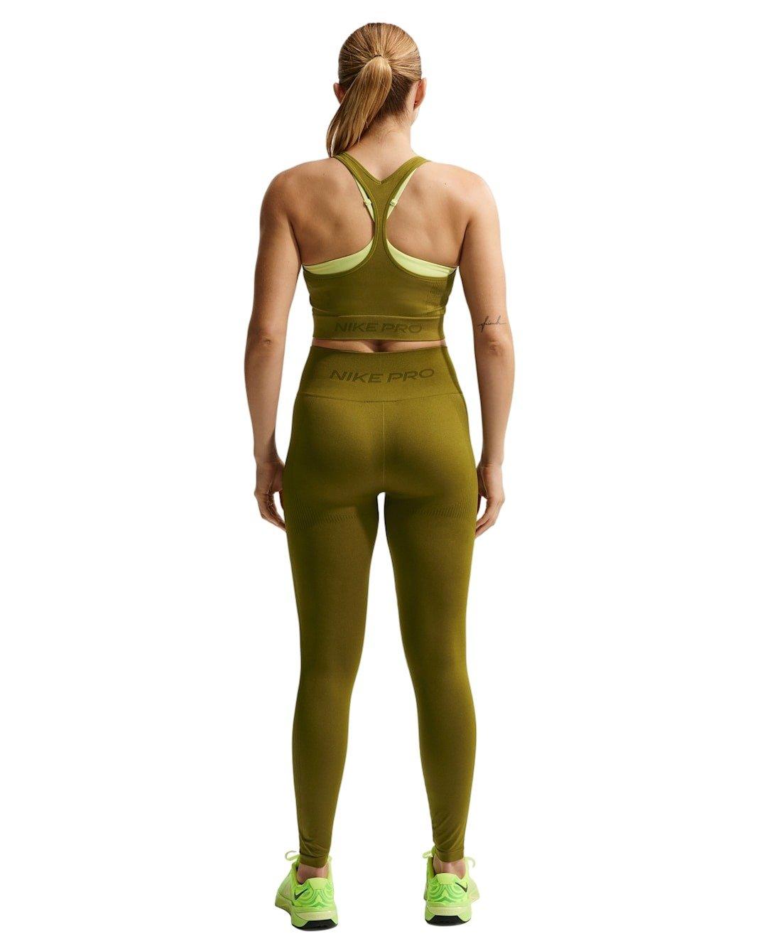 Nike Women's Pro Seamless High-Waisted 7/8 Leggings -Olive - OLIVE Thumbnail View 5