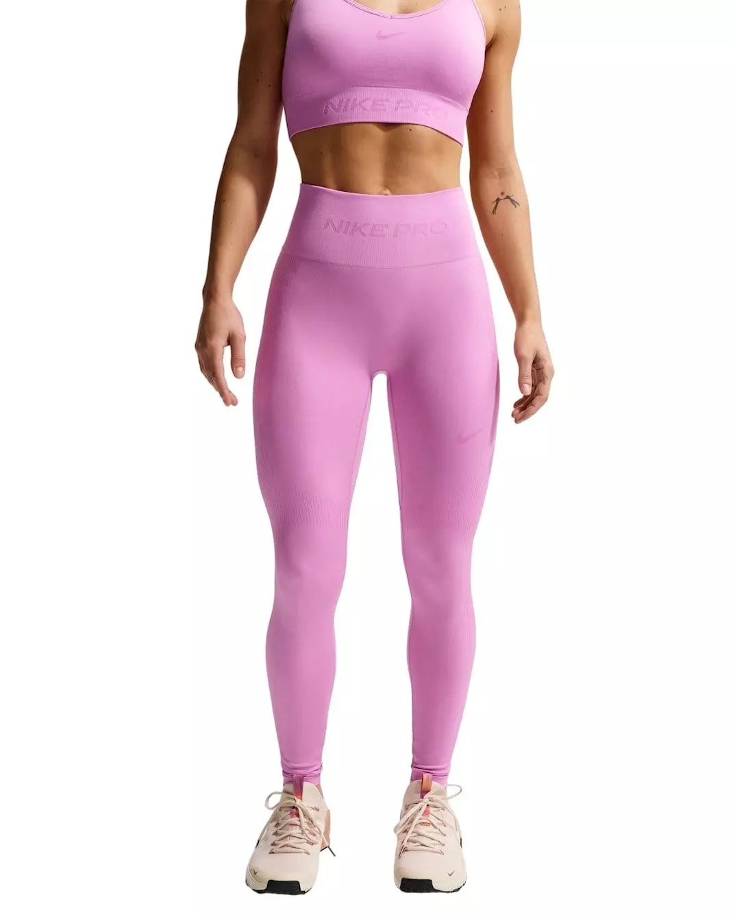 Nike Women's Pro Seamless High-Waisted 7/8 Leggings -Lt Magenta - LT MAGENTA