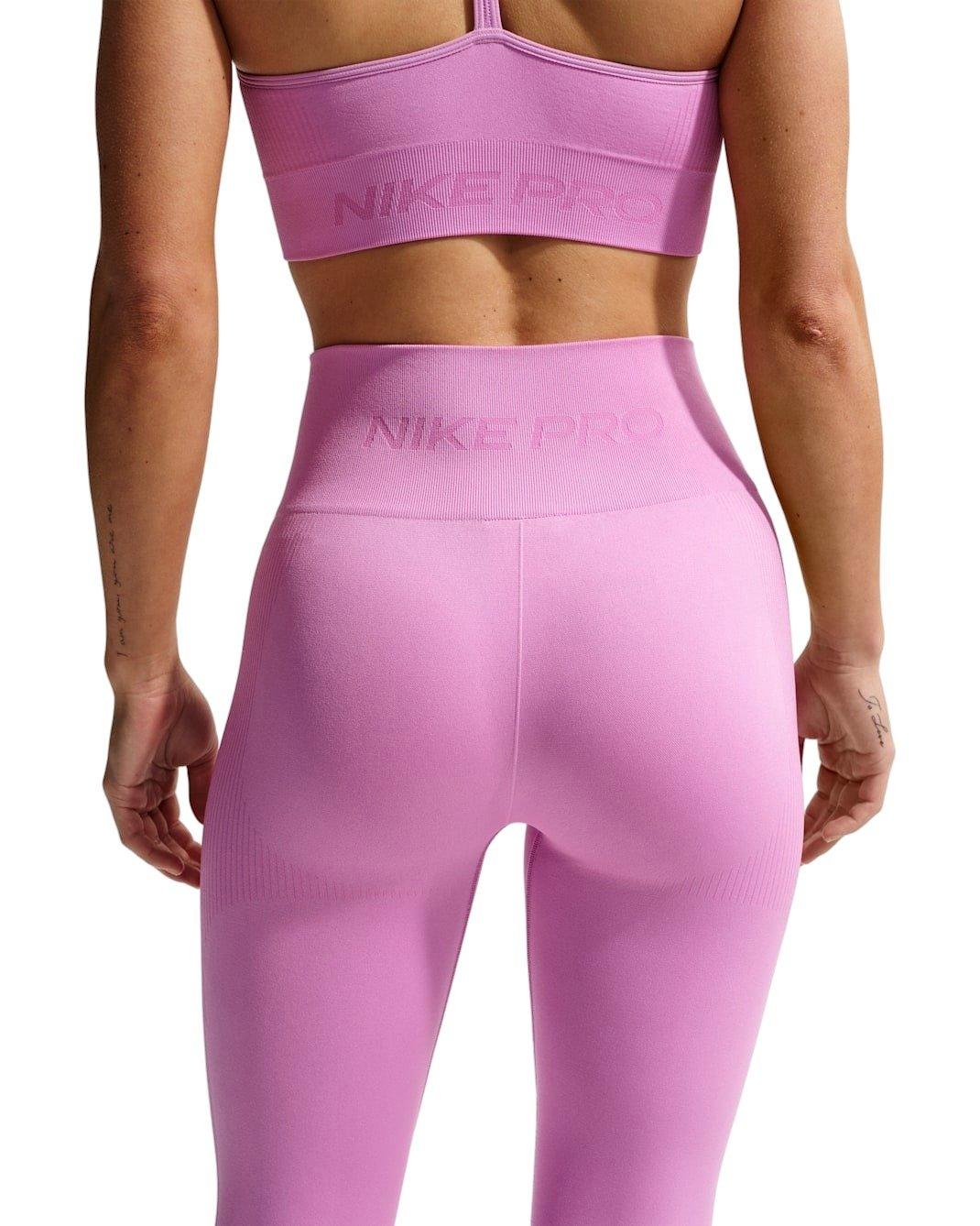 Nike Women's Pro Seamless High-Waisted 7/8 Leggings - Lt Magenta - LT MAGENTA Thumbnail View 2
