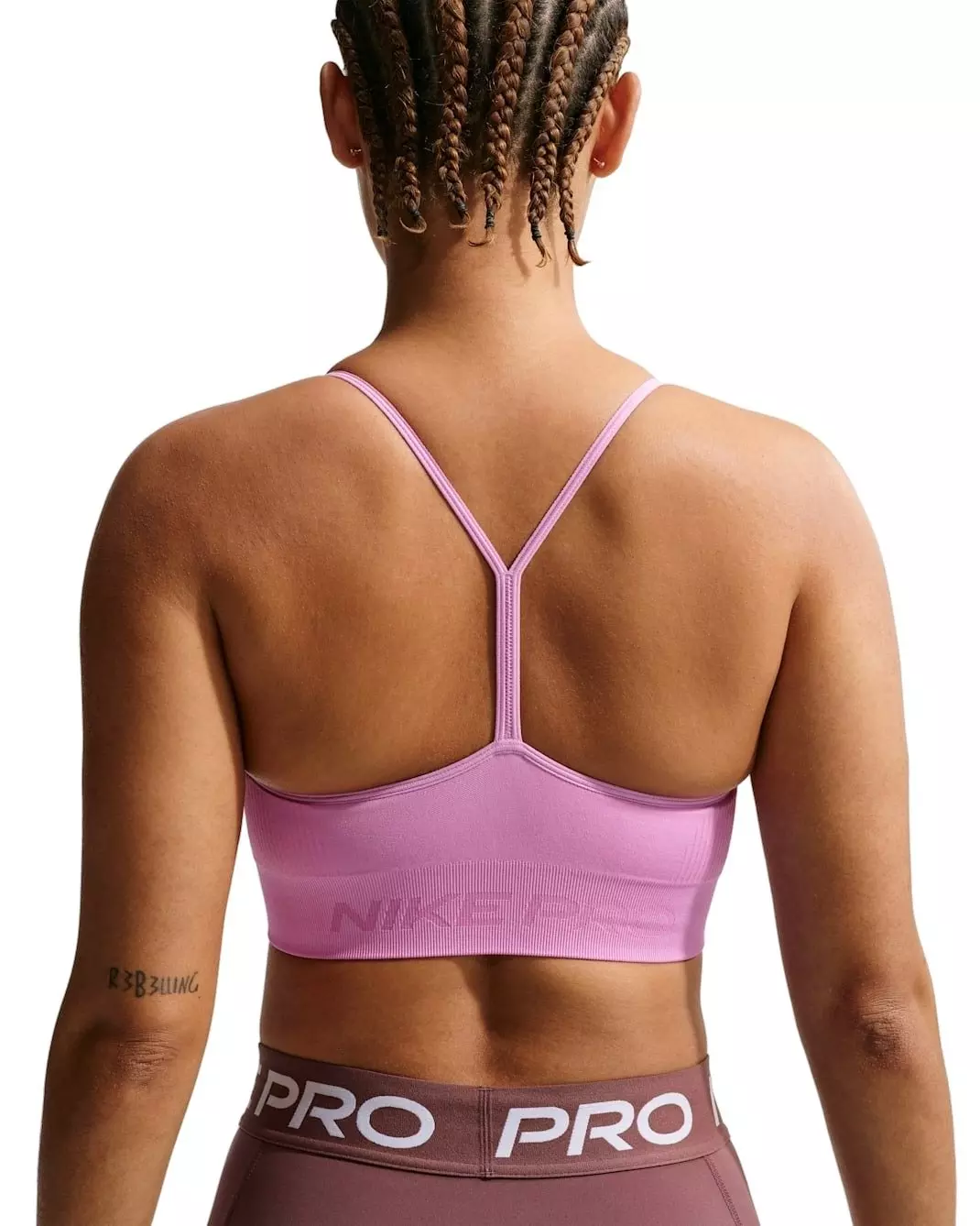 Nike Women's Pro Seamless Light-Support Padded Sports Bra - Lt Magenta - LT MAGENTA