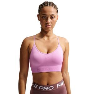 Nike Women's Pro Seamless Light-Support Padded Sports Bra -Lt Magenta