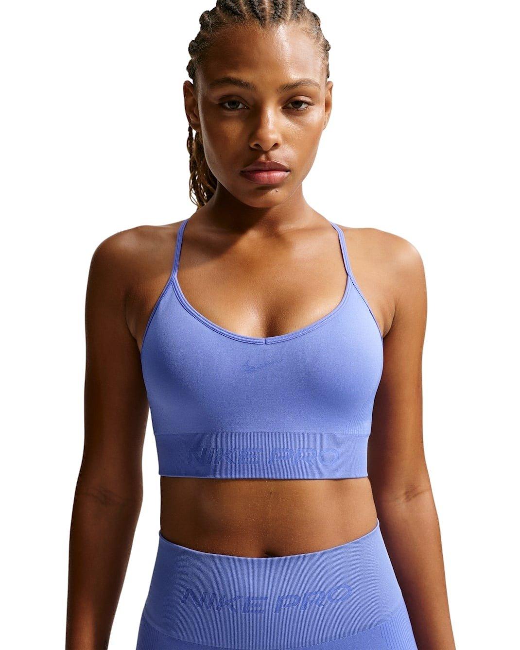 Nike Women's Pro Seamless Light-Support Padded Sports Bra - Sapphire - SAPPHIRE Thumbnail View 1