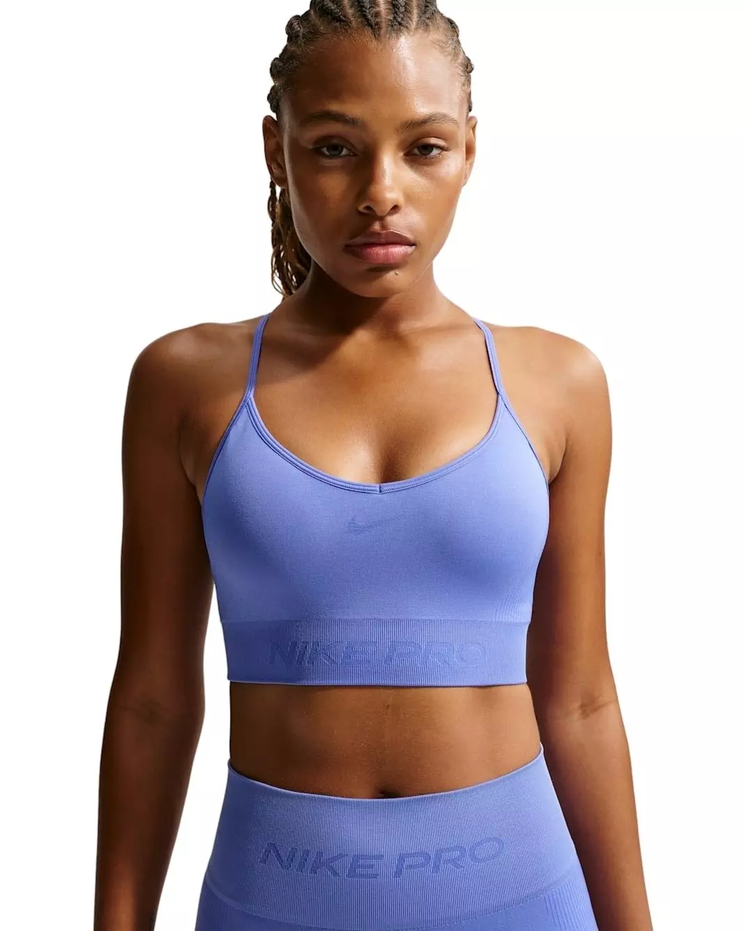 Nike Women's Pro Seamless Light-Support Padded Sports Bra -Sapphire - SAPPHIRE
