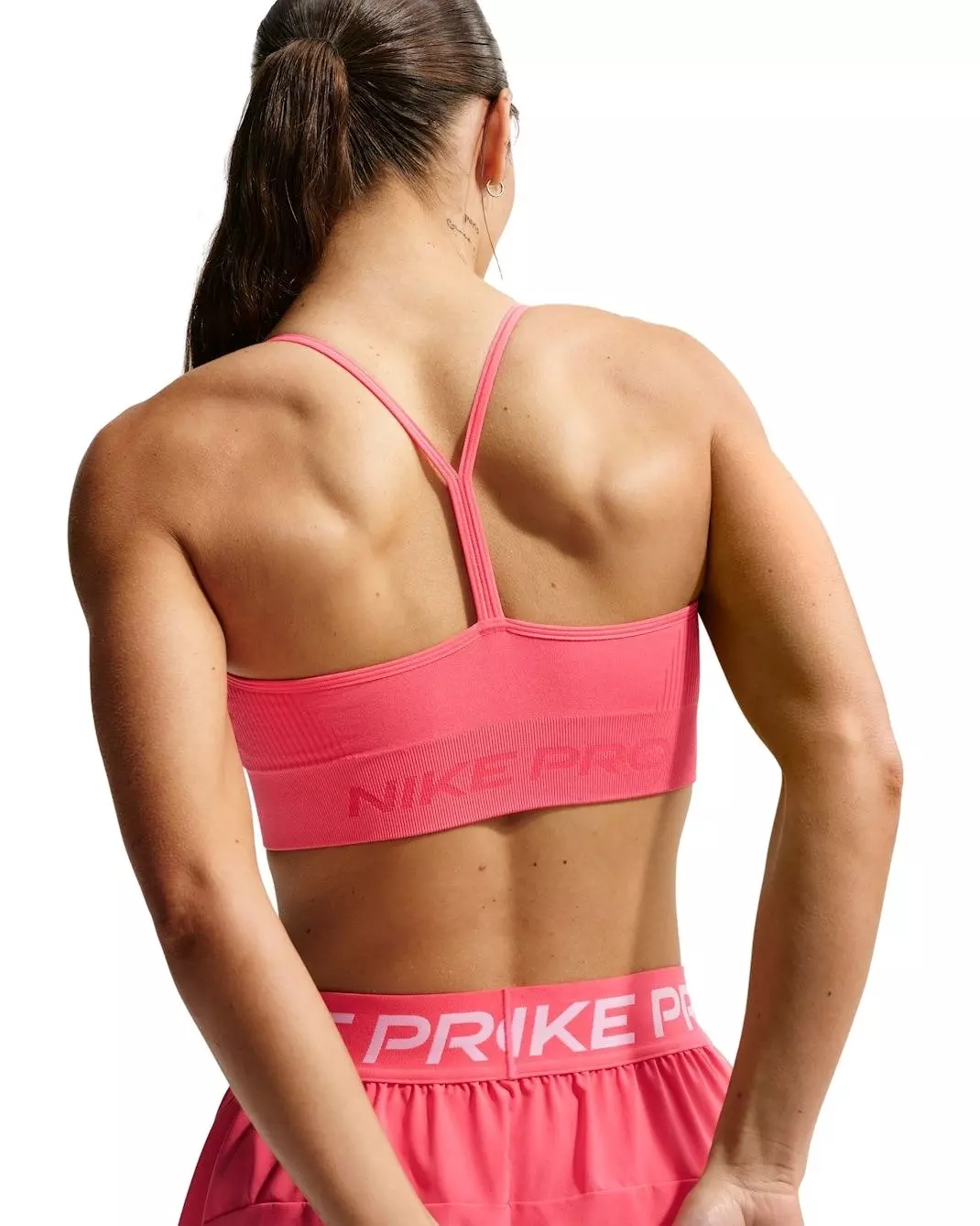 Nike Women's Pro Seamless Light-Support Padded Sports Bra -Coral - CORAL
