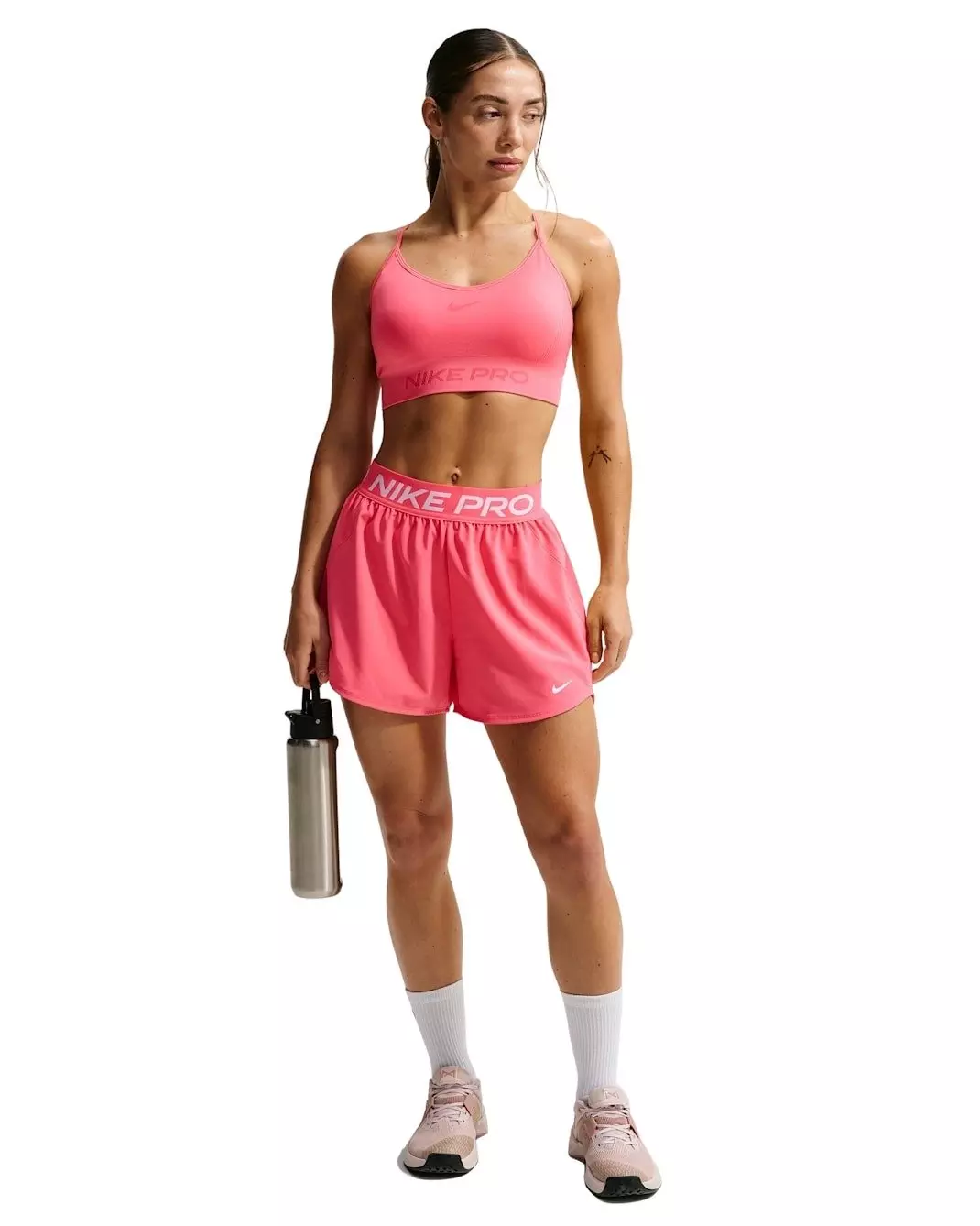 Nike Women's Pro Seamless Light-Support Padded Sports Bra - Coral - CORAL