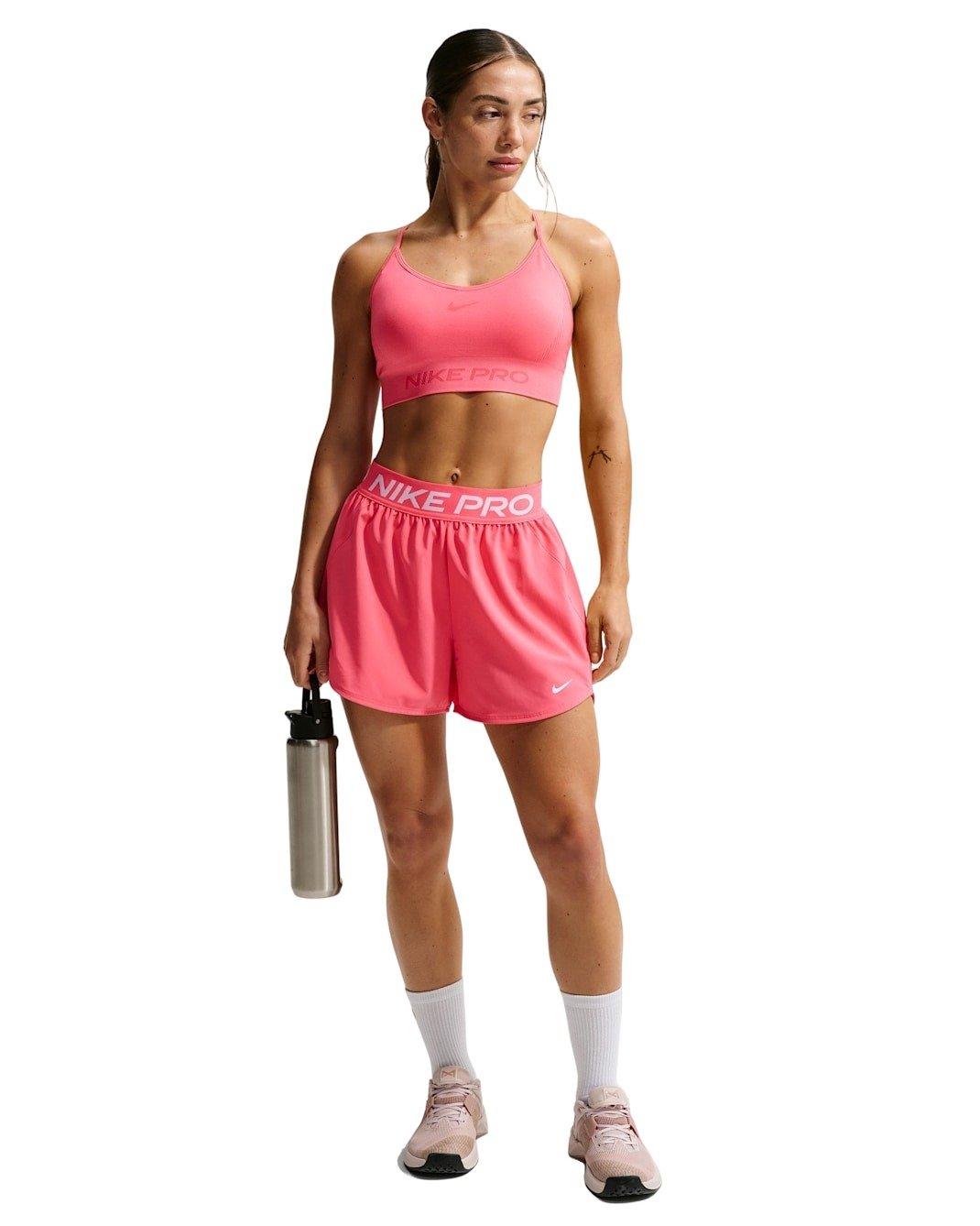 Nike Women's Pro Seamless Light-Support Padded Sports Bra -Coral - CORAL Thumbnail View 4