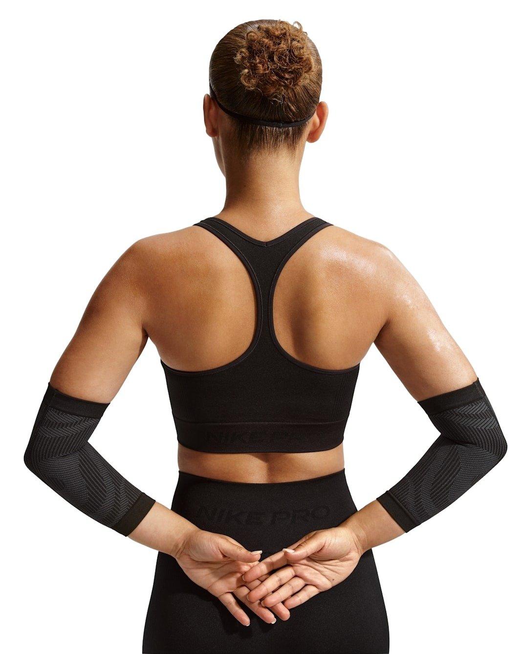 Nike Women's Pro Seamless Dri-FIT Cropped Tank Top - Black - BLACK Thumbnail View 2