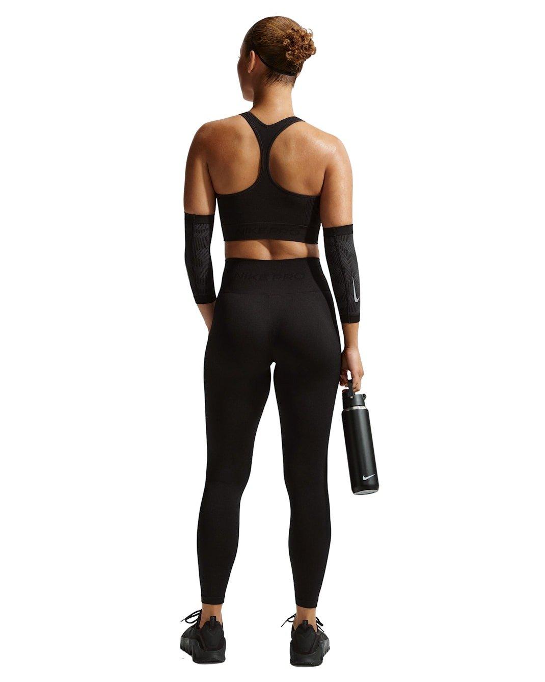 Nike Women's Pro Seamless Dri-FIT Cropped Tank Top - Black - BLACK Thumbnail View 5