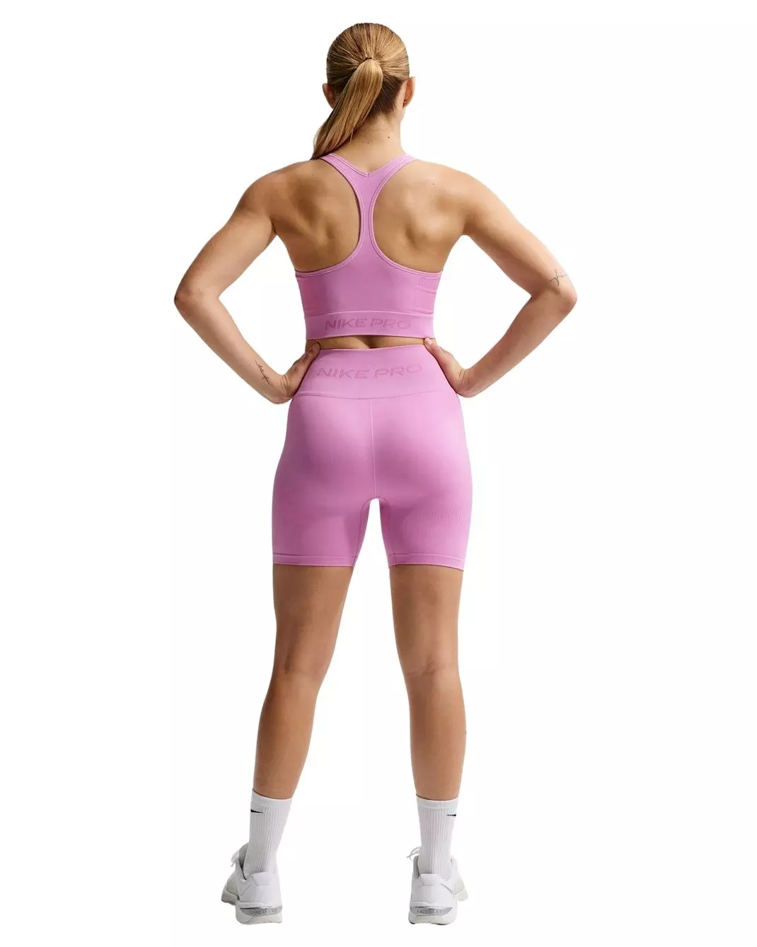 Nike Women's Pro Seamless Dri-FIT Cropped Tank Top - Lt Magenta - LT MAGENTA