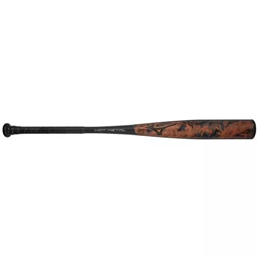 Mizuno Hot Metal BBCOR Baseball Bat (-3) - BLACK/ORANGE