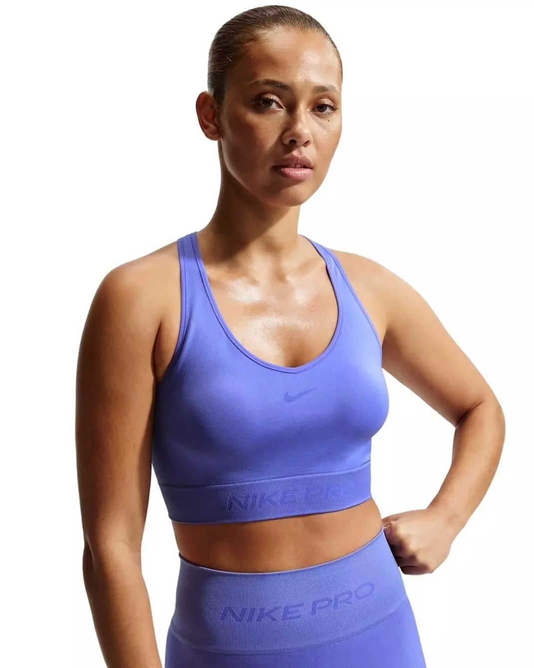 Nike Women's Pro Seamless Dri-FIT Cropped Tank Top - Sapphire - SAPPHIRE