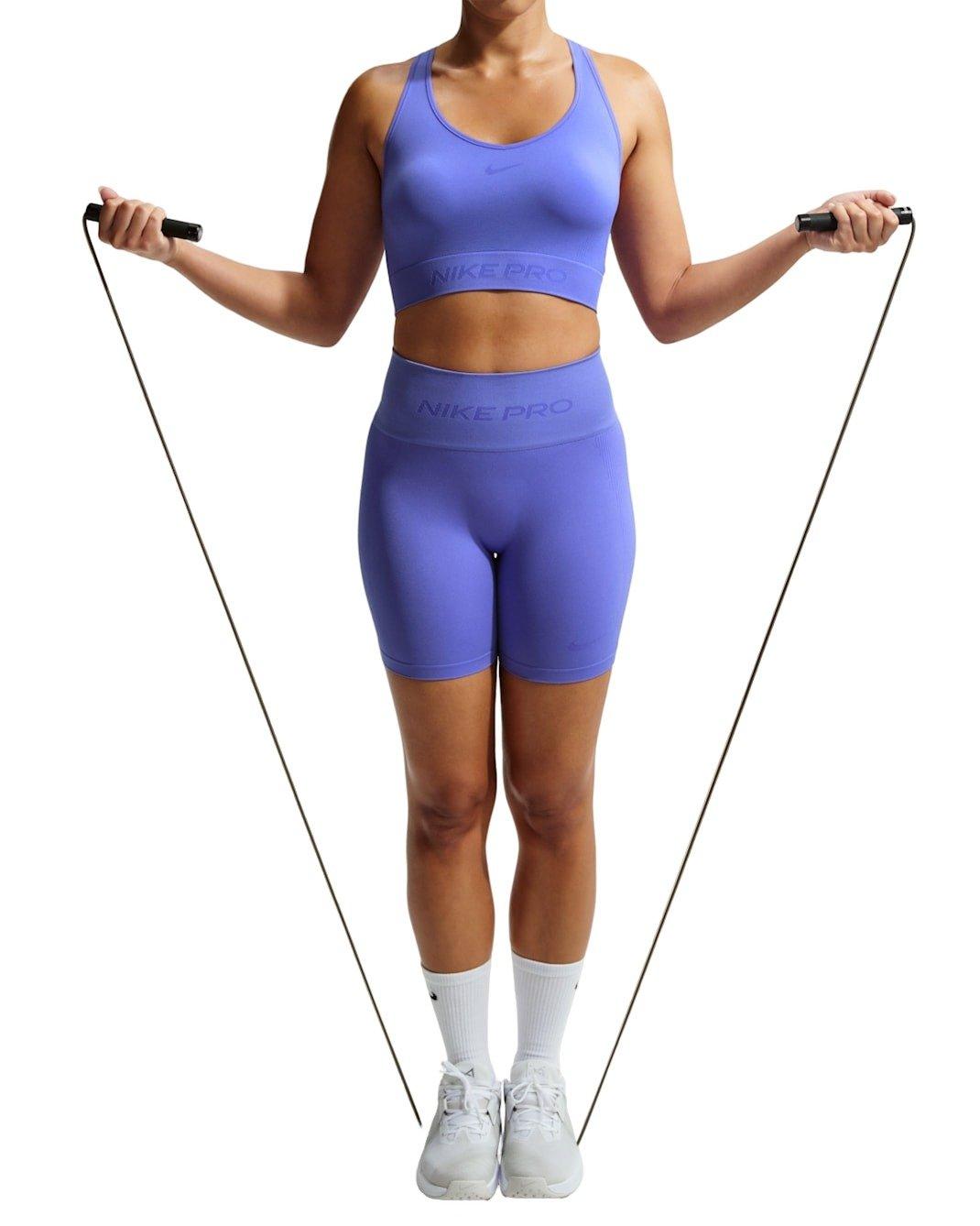 Nike Women's Pro Seamless Dri-FIT Cropped Tank Top - Sapphire - SAPPHIRE Thumbnail View 3