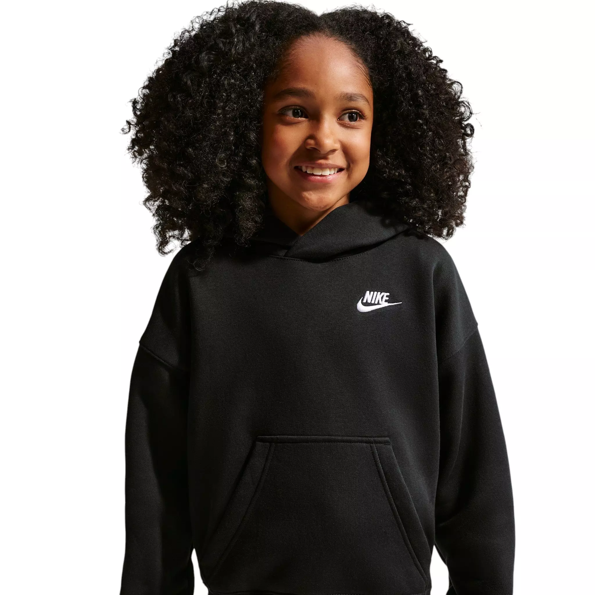 Nike Big Kids' Sportswear Club Fleece Oversized Hoodie - Black - BLACK