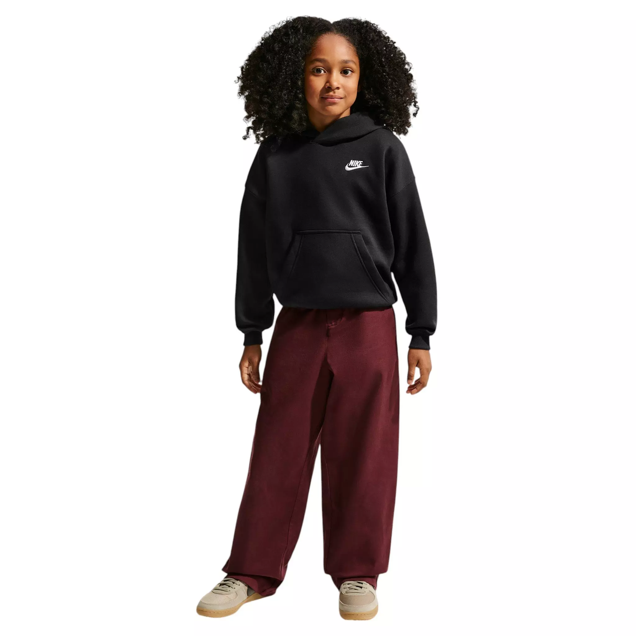 Nike Big Kids' Sportswear Club Fleece Oversized Hoodie - Black - BLACK