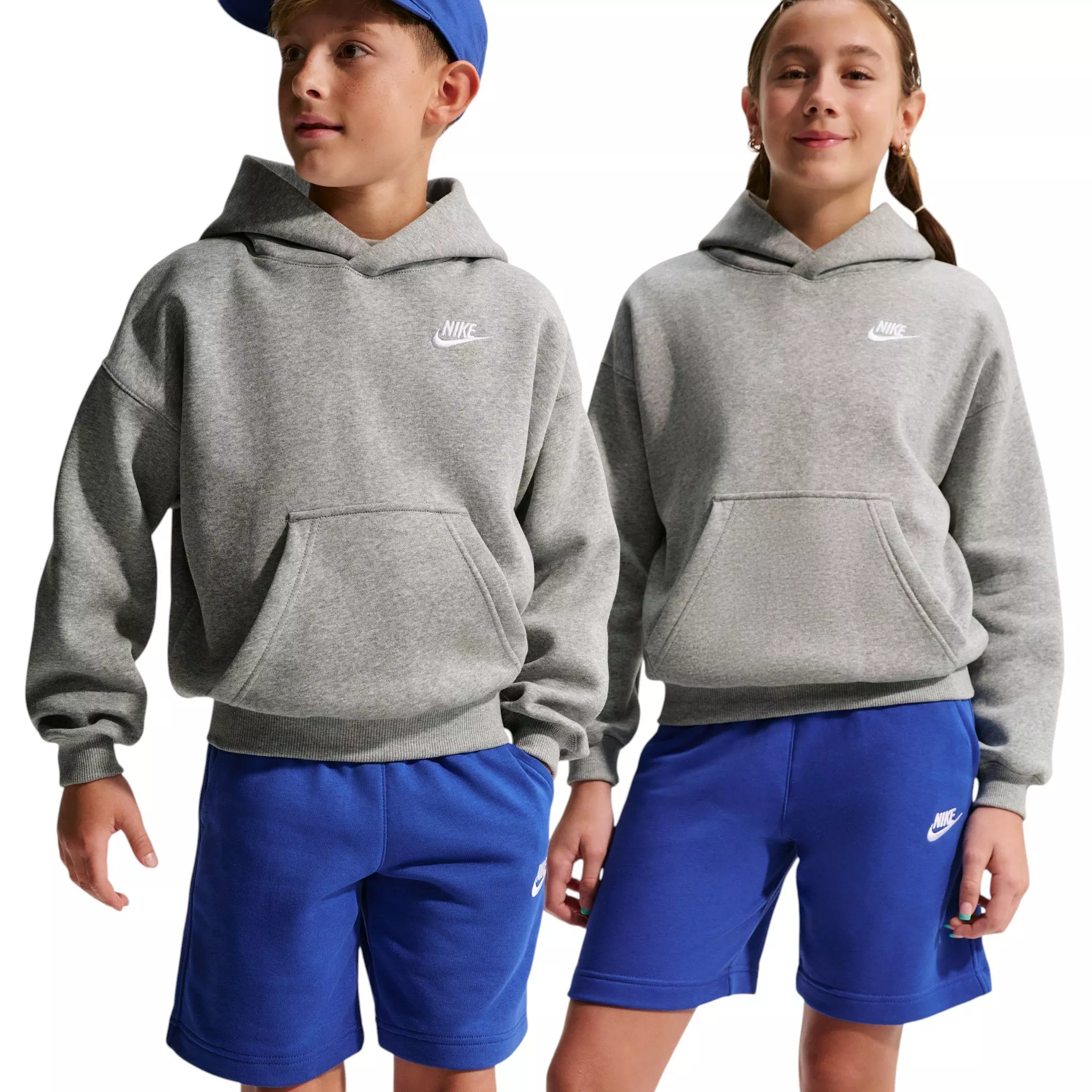 Nike Big Kids' Sportswear Club Fleece Oversized Hoodie - Grey - GREY