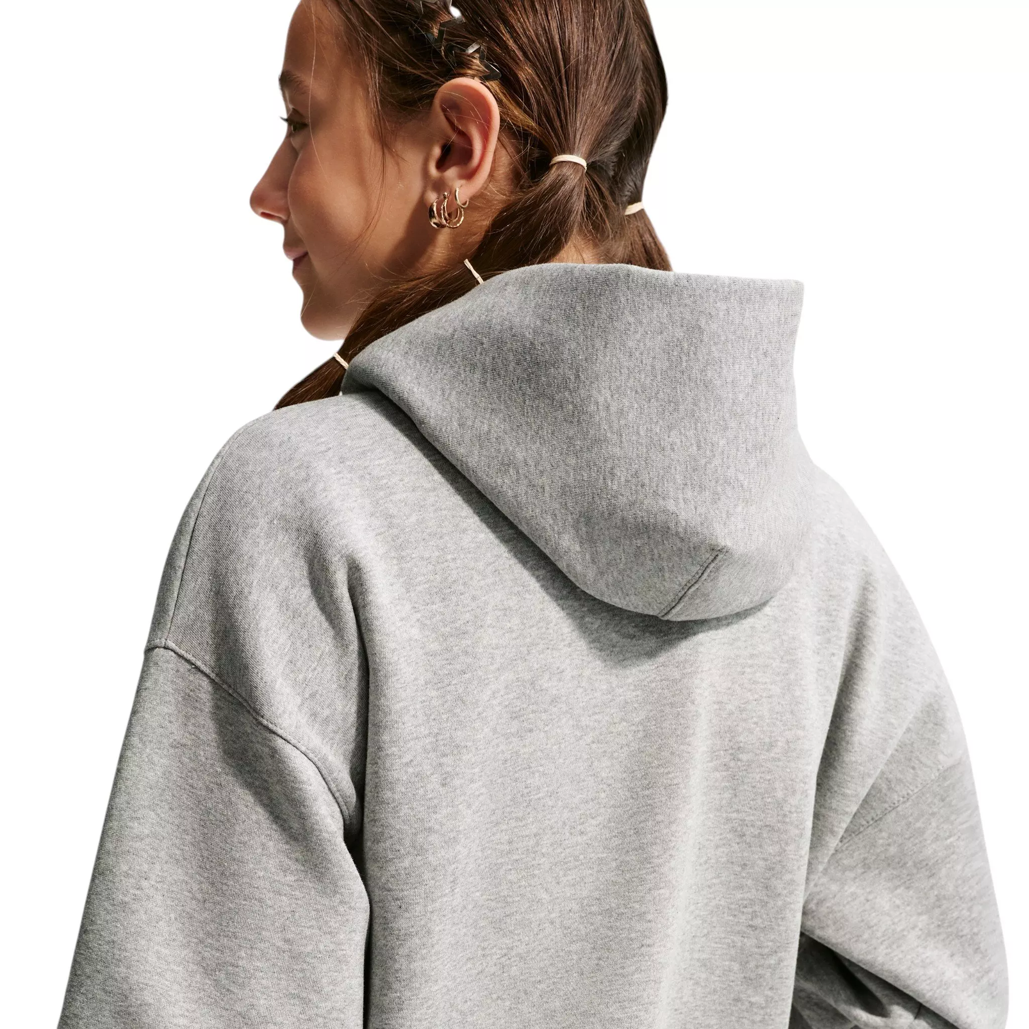 Nike Big Kids' Sportswear Club Fleece Oversized Hoodie - Grey - GREY