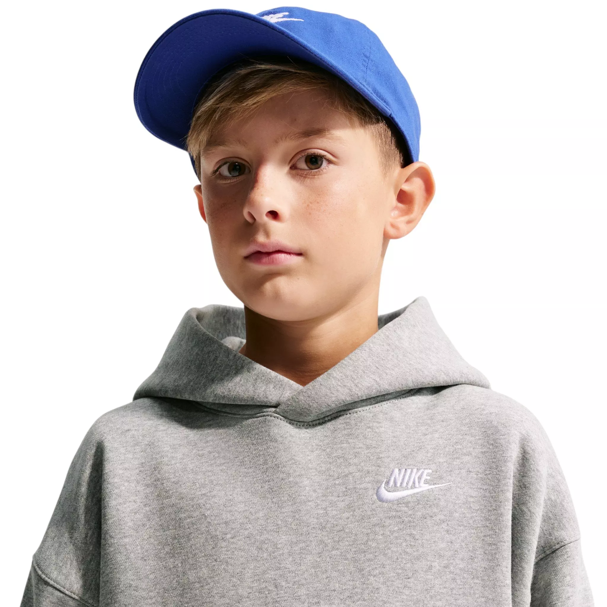 Nike Big Kids' Sportswear Club Fleece Oversized Hoodie - Grey - GREY