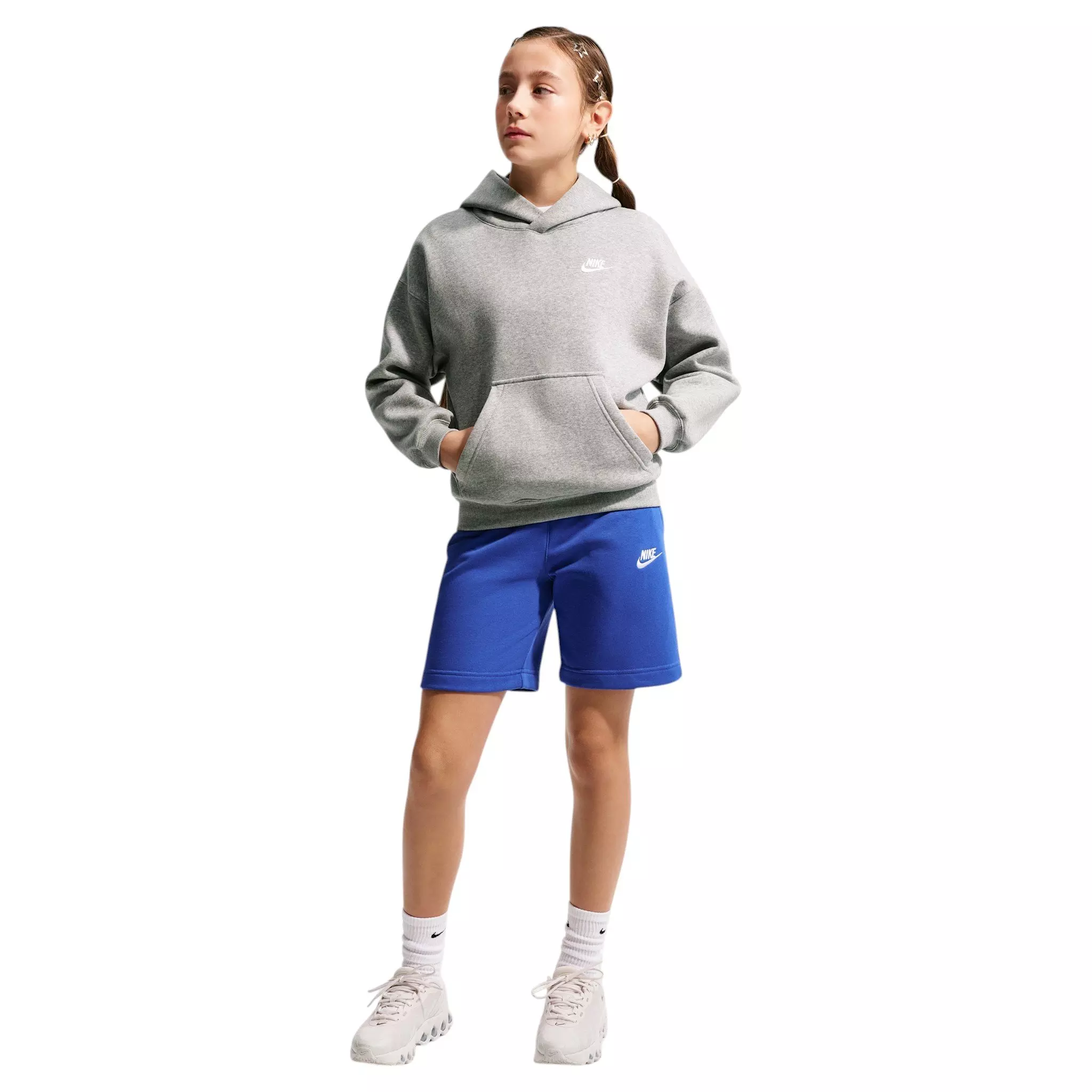 Nike Big Kids' Sportswear Club Fleece Oversized Hoodie - Grey - GREY