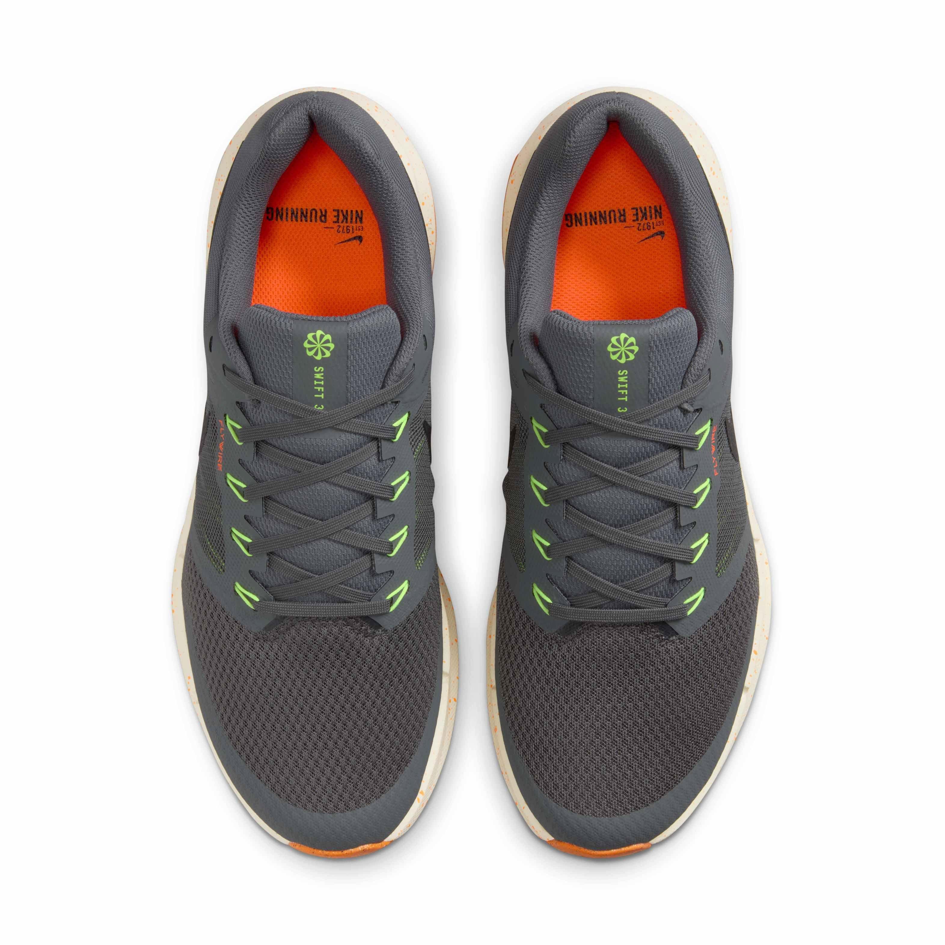 Nike Run Swift 3 "Iron Grey/Total Orange/Volt/Black" Men's Running Shoe - GREY/ORANGE/VOLT/BLACK Thumbnail View 4