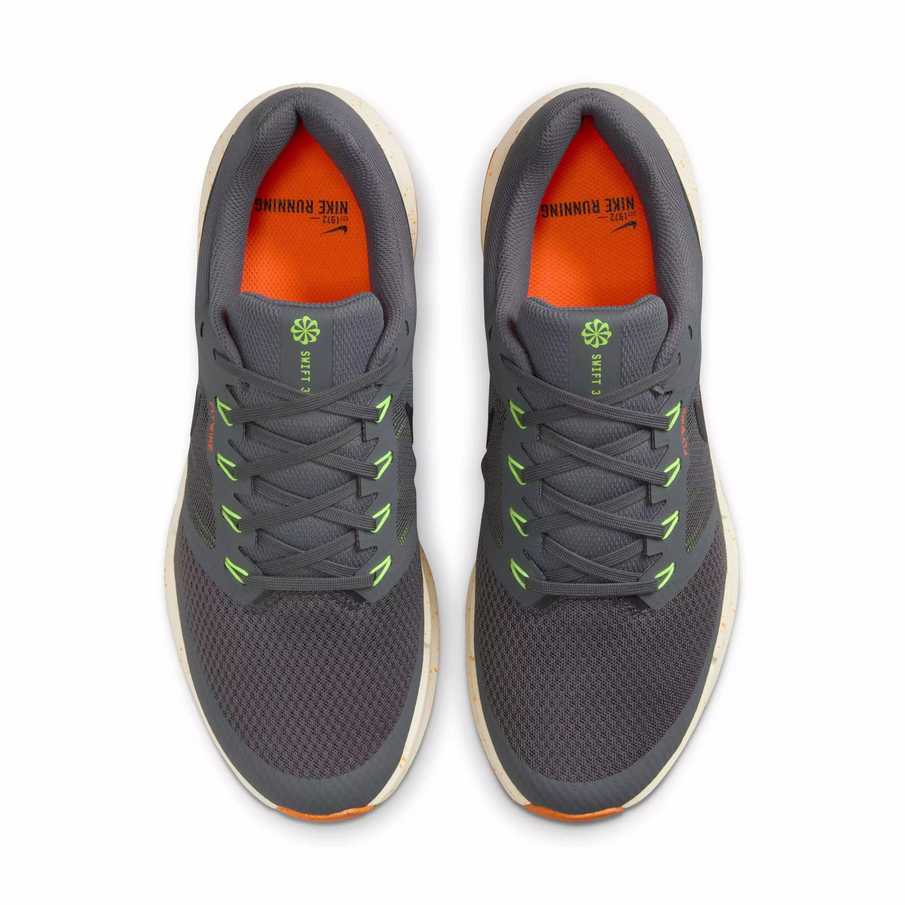 Nike Run Swift 3 "Iron Grey/Total Orange/Volt/Black" Men's Running Shoe - GREY/ORANGE/VOLT/BLACK