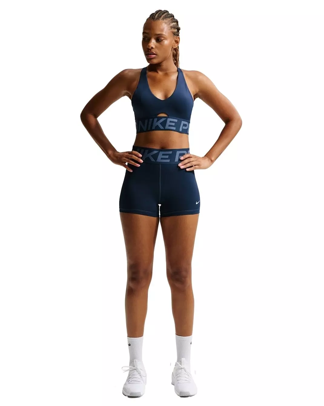 Nike Women's Pro Sculpt High-Waisted 3" Biker Shorts - Navy - NAVY