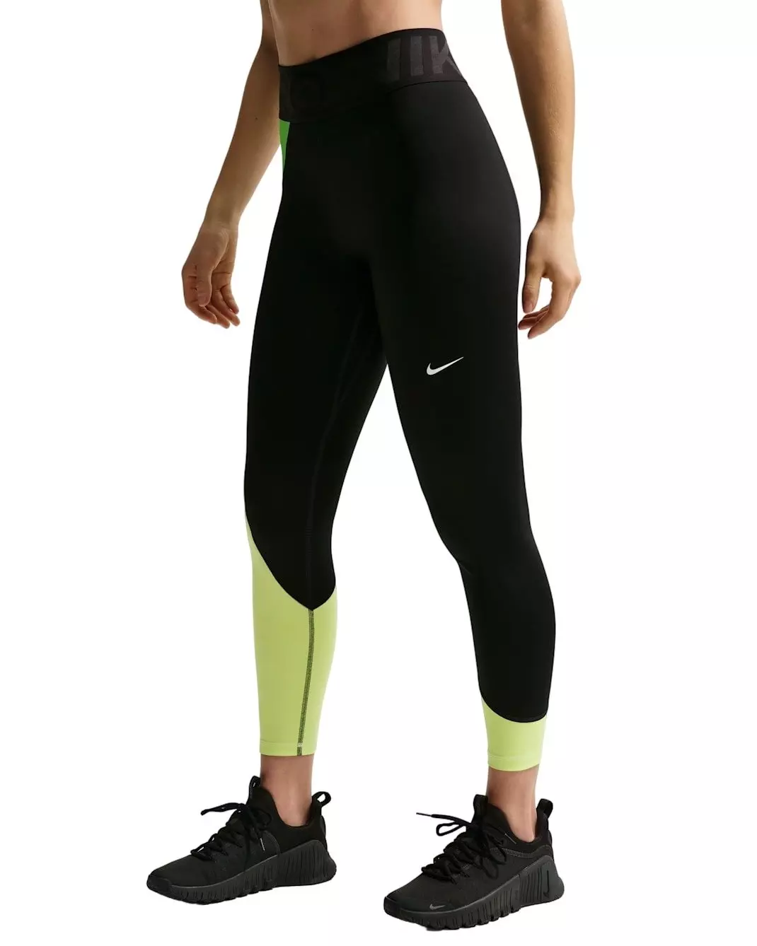 Nike Women's Pro Sculpt High-Waisted Full-Length Leggings -Black/Yellow - BLACK/YELLOW