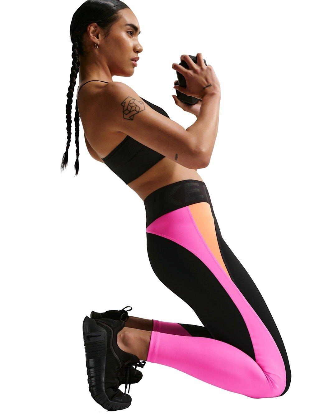 Nike Women's Pro Sculpt High-Waisted Full-Length Leggings - Black/Fuchsia - BLACK/FUCHSIA Thumbnail View 3