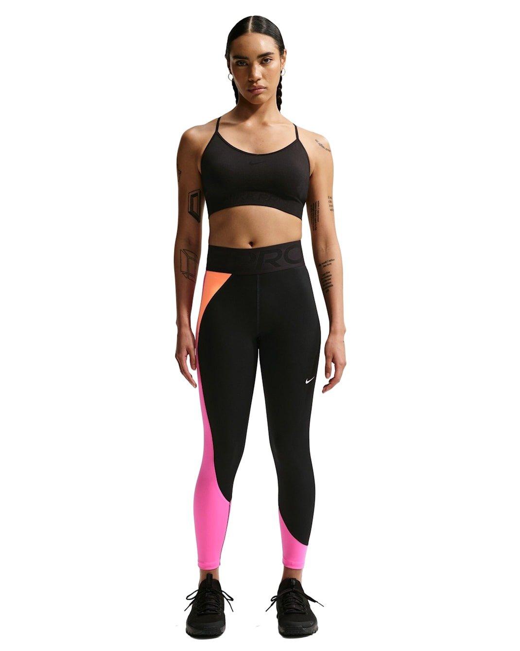 Nike Women's Pro Sculpt High-Waisted Full-Length Leggings - Black/Fuchsia - BLACK/FUCHSIA Thumbnail View 4