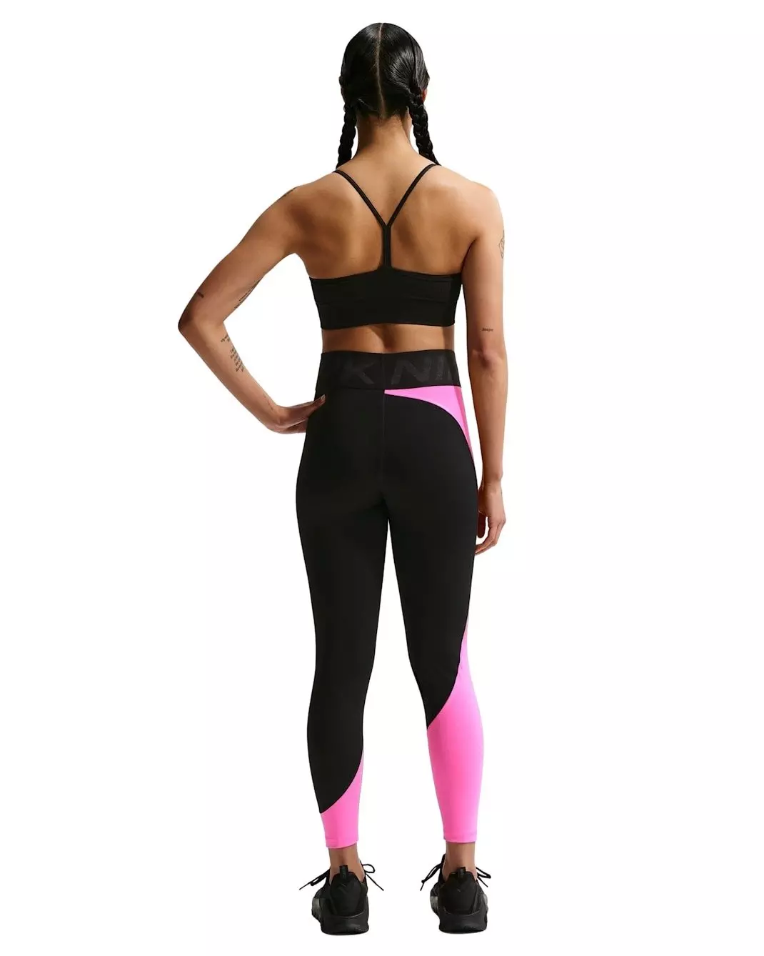 Nike Women's Pro Sculpt High-Waisted Full-Length Leggings -Black/Fuchsia - BLACK/FUCHSIA