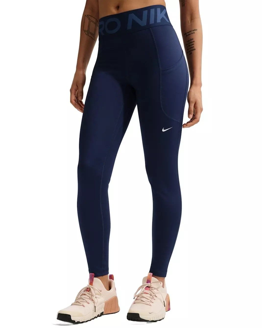 Nike Women's Pro Sculpt High-Waisted 7/8 Leggings with Pockets - Navy - NAVY