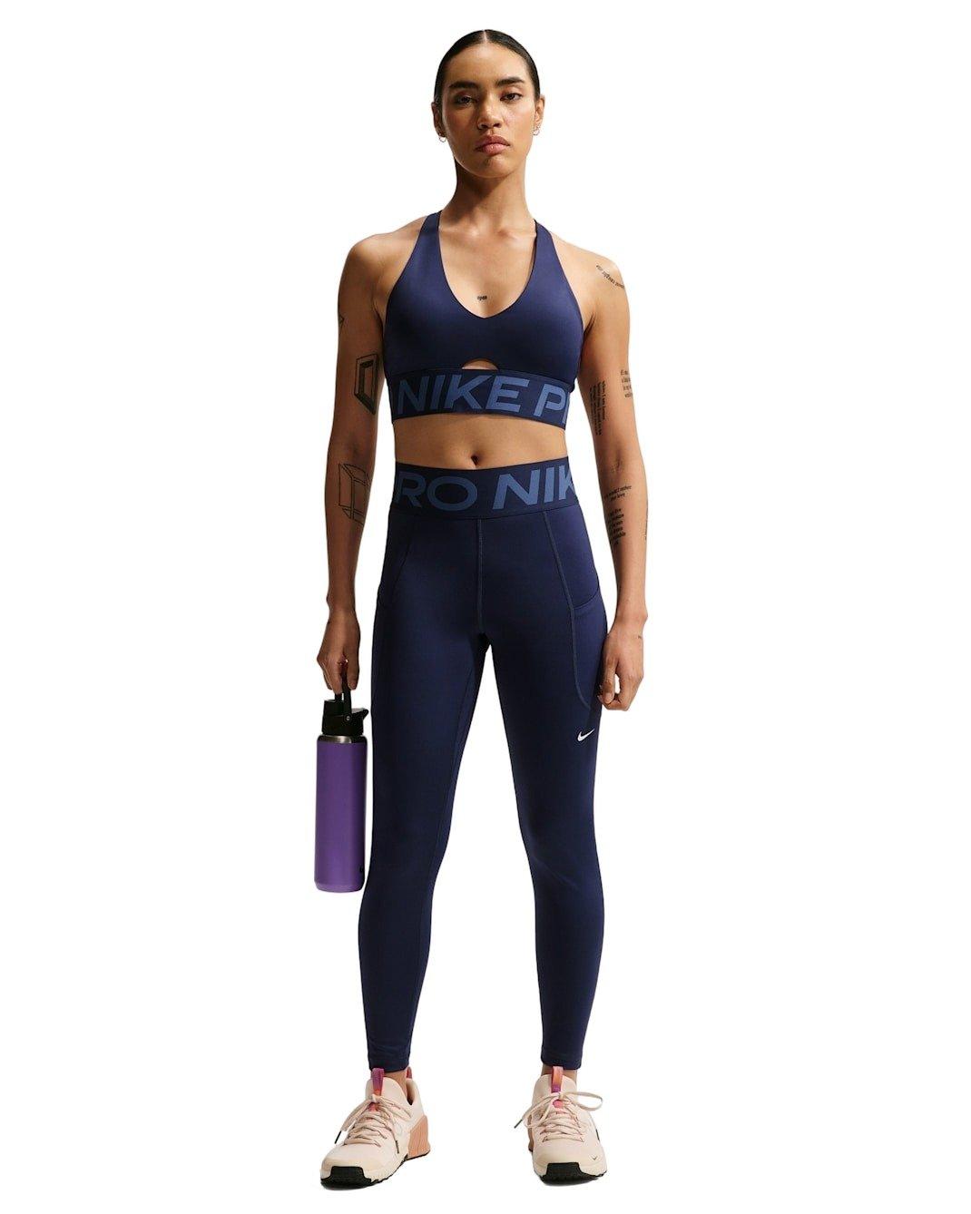 Nike Women's Pro Sculpt High-Waisted 7/8 Leggings with Pockets - Navy - NAVY Thumbnail View 4