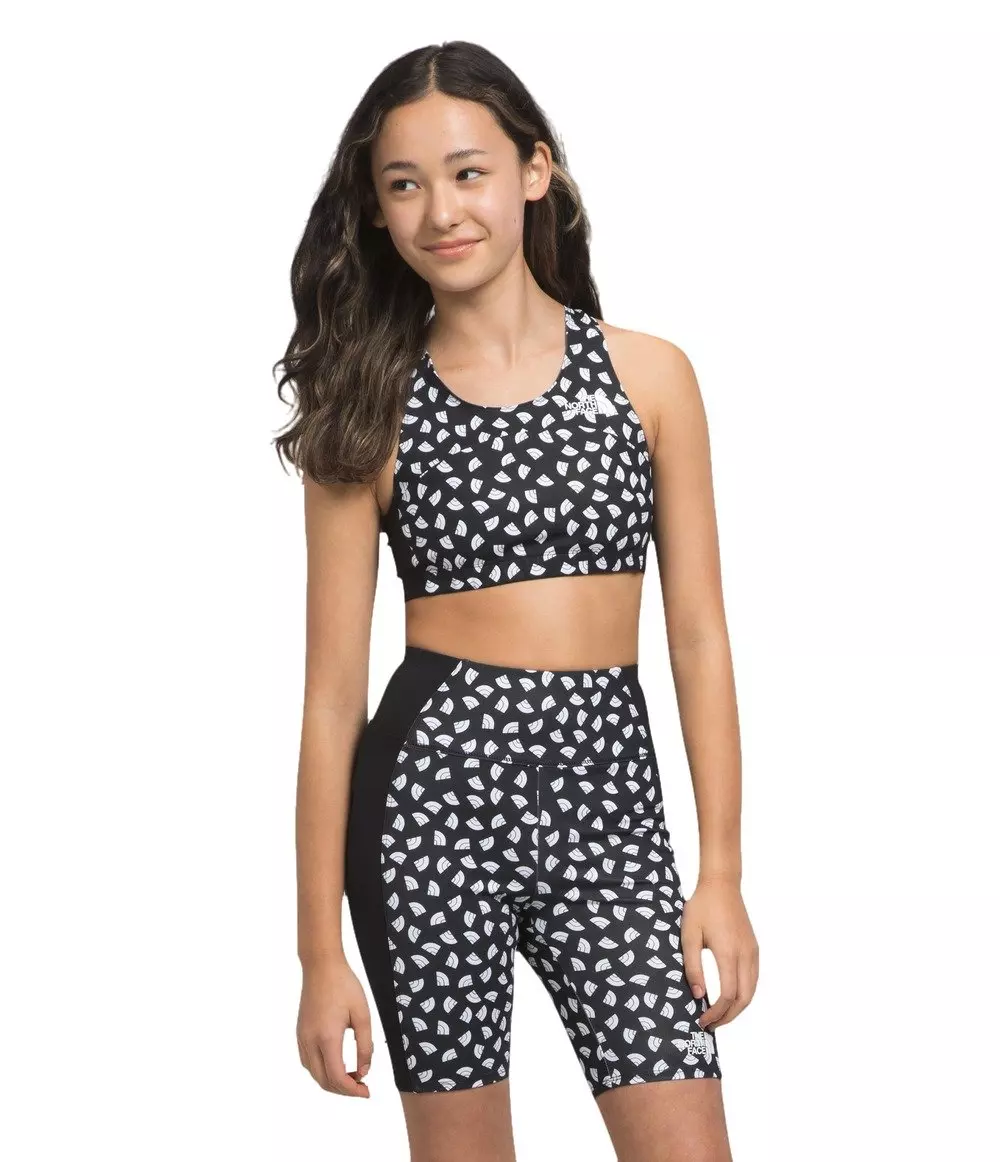 The North Face Big Girls' Never Stop Bralette-Black/White - BLACK/WHITE
