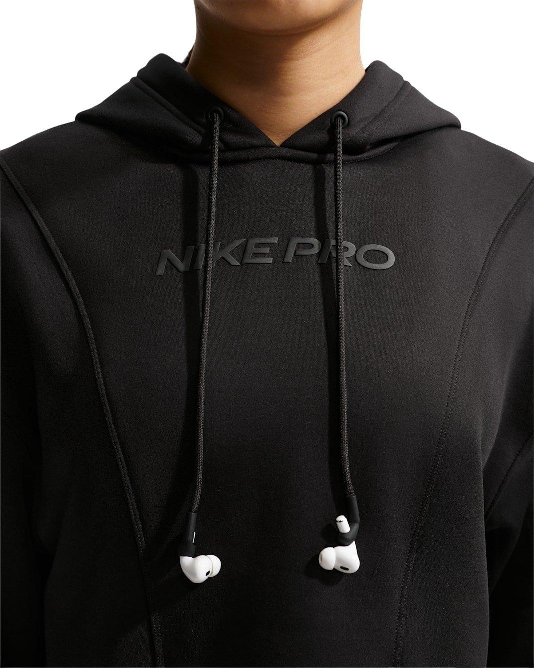 Nike Women's Pro Therma-FIT Hoodie -Black - BLACK Thumbnail View 3