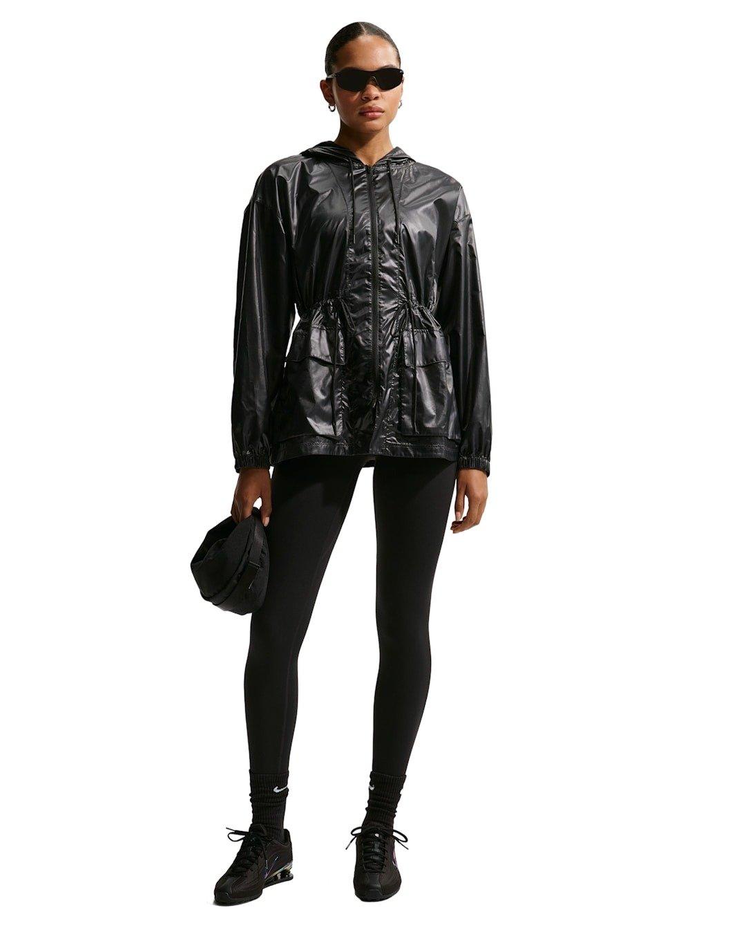 Nike Women's Sportswear Oversized Sport Jacket -Black - BLACK Thumbnail View 4