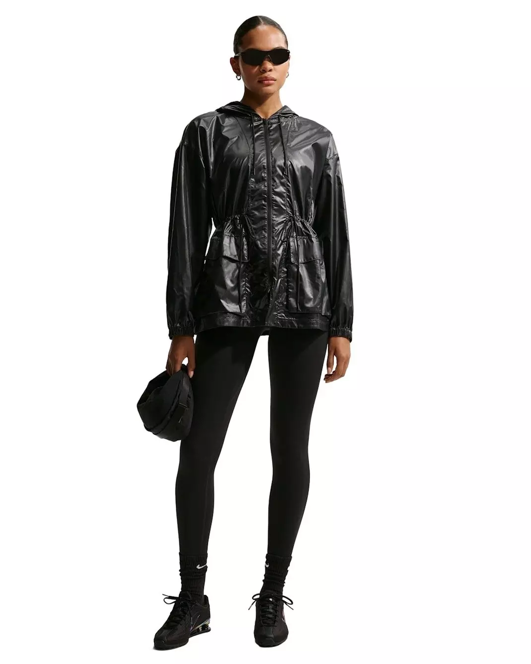 Nike Women's Sportswear Oversized Sport Jacket -Black - BLACK