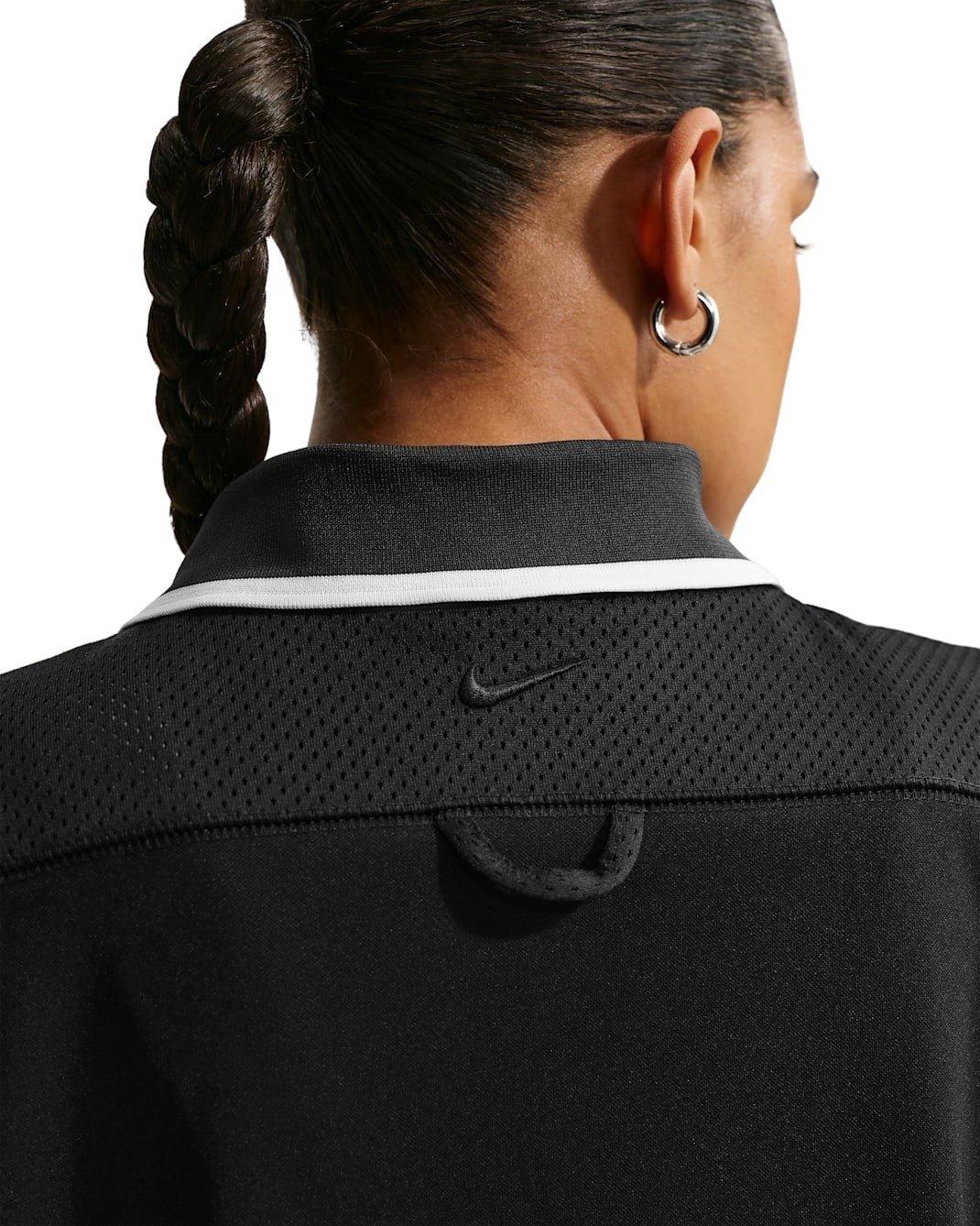 Nike Women's Sportswear Oversized Button-Down Jersey Top - Black - BLACK Thumbnail View 2