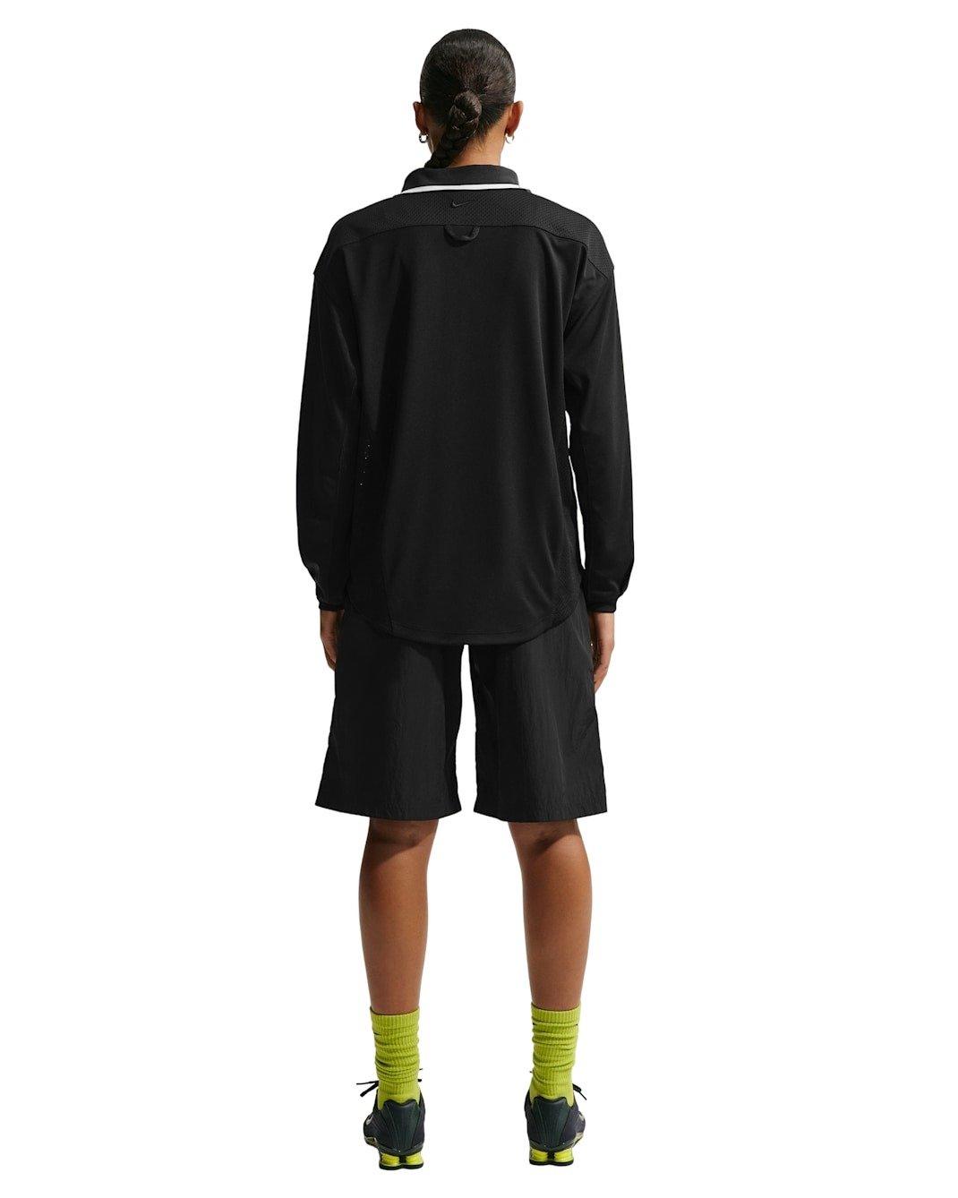 Nike Women's Sportswear Oversized Button-Down Jersey Top -Black - BLACK Thumbnail View 5