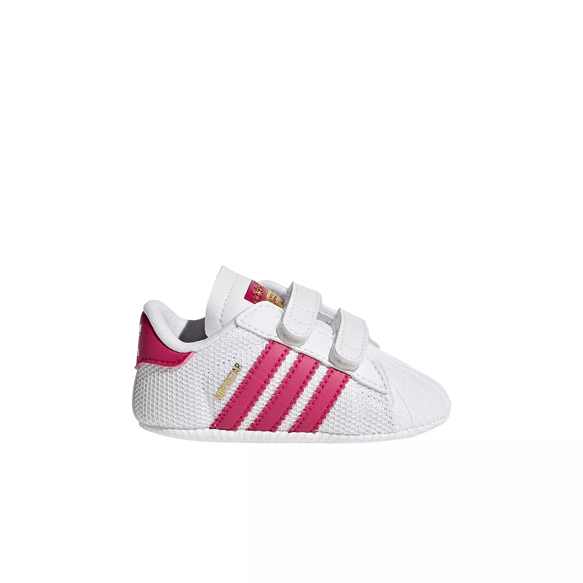 adidas originals crib superstar trainer white pink