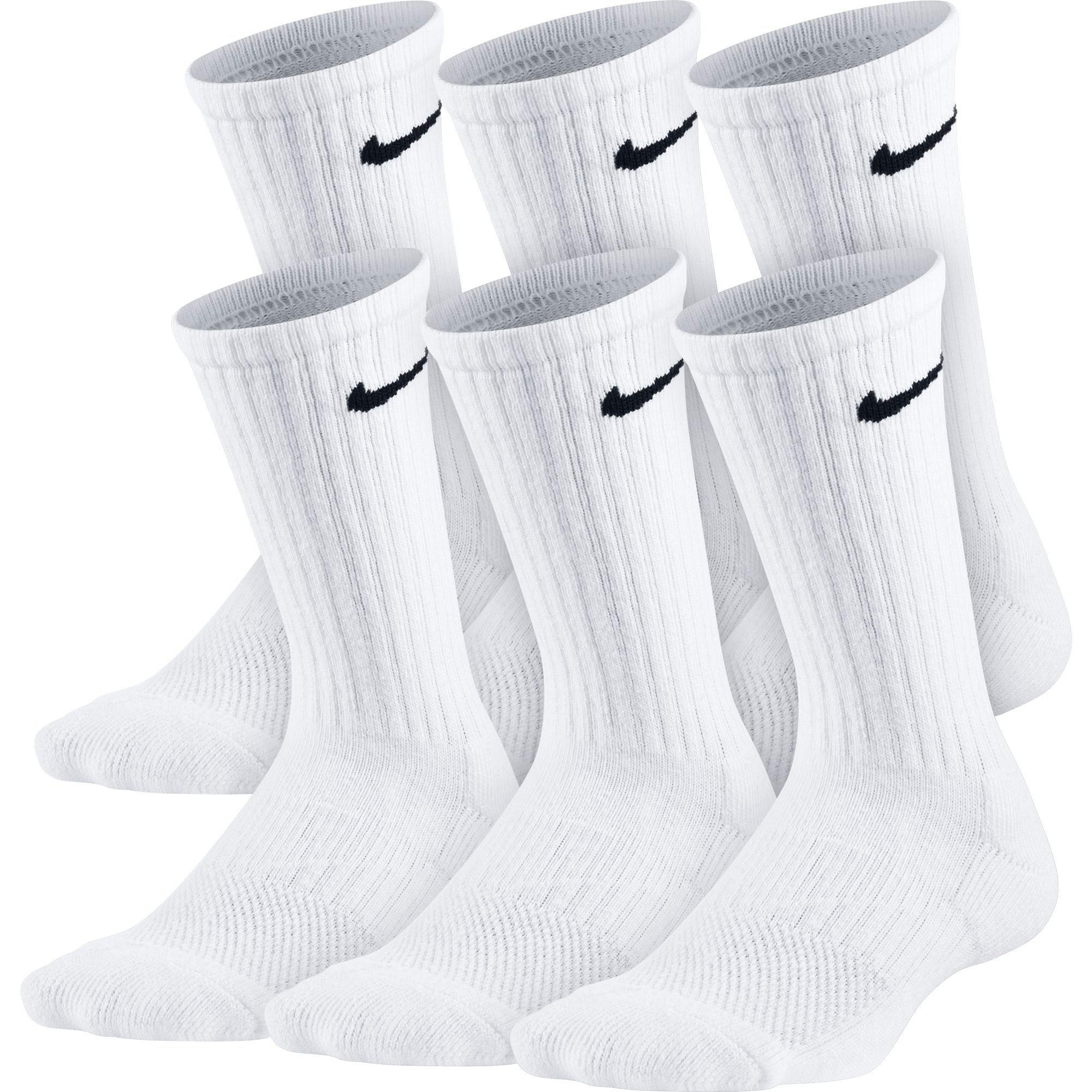 Nike Big Kids' Everyday Cushioned Crew Socks (6 Pairs) - WHITE