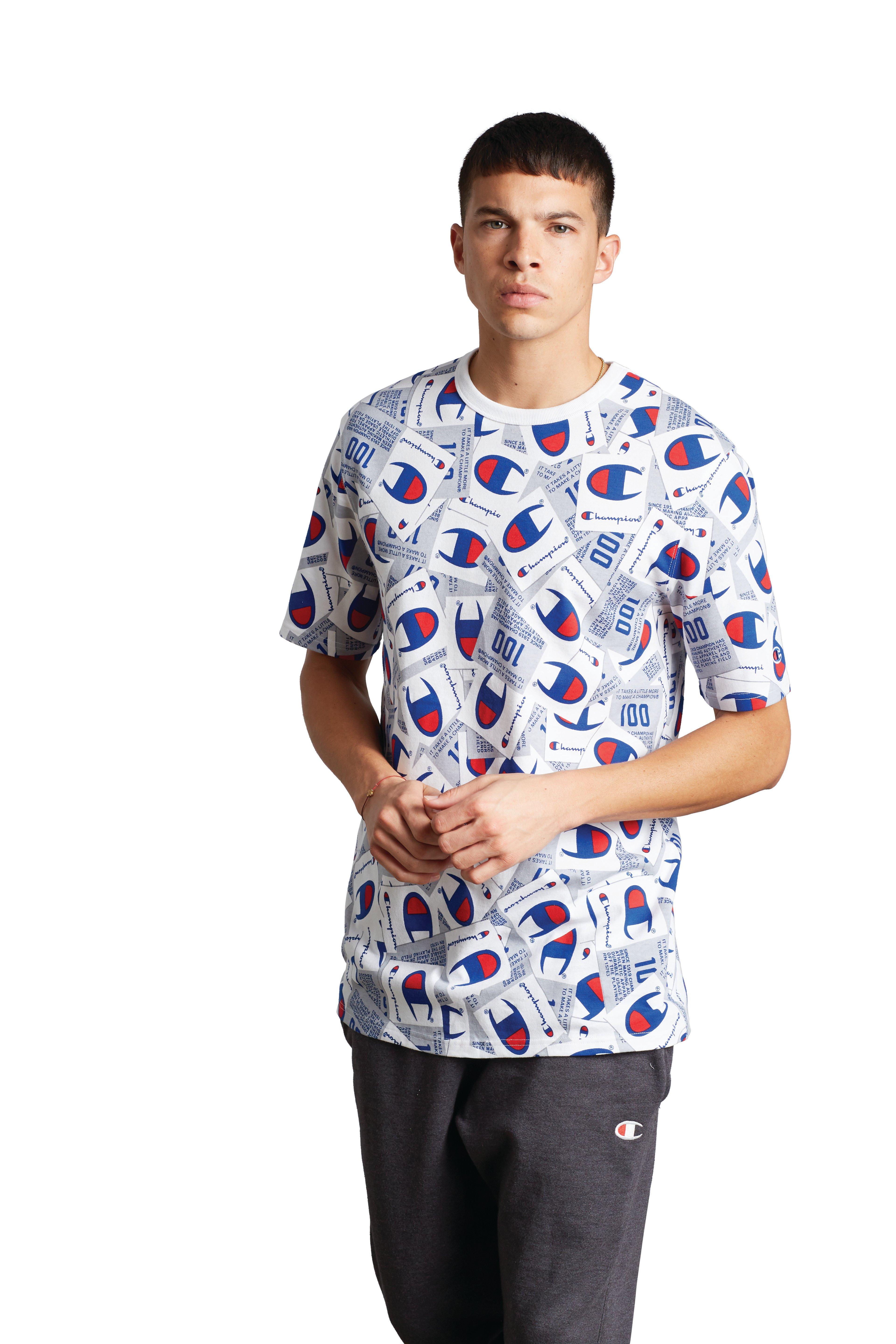 Champion Men's Heritage "All Over Print" Tee - WHITE Thumbnail View 1