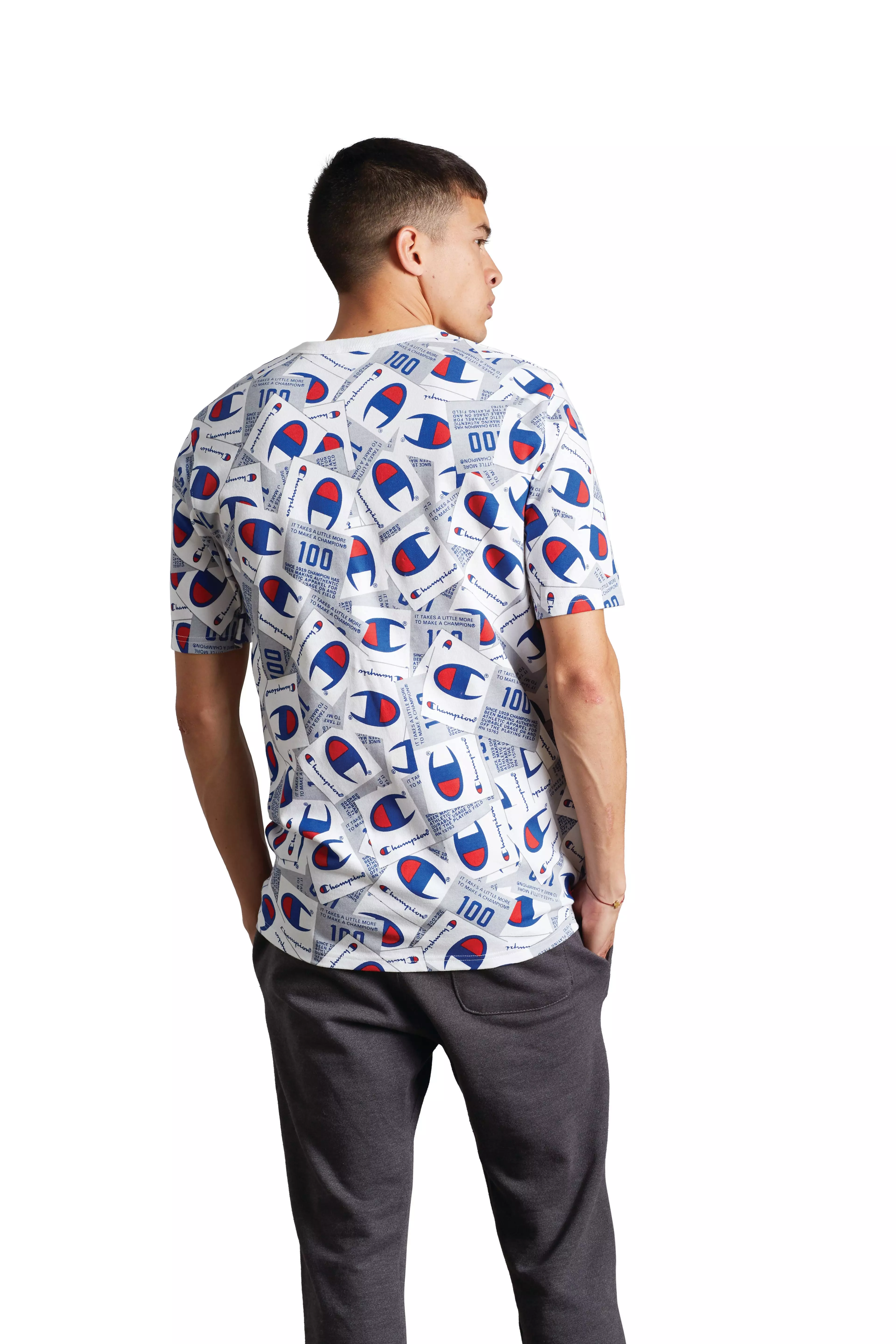 Champion Men's Heritage "All Over Print" Tee - WHITE