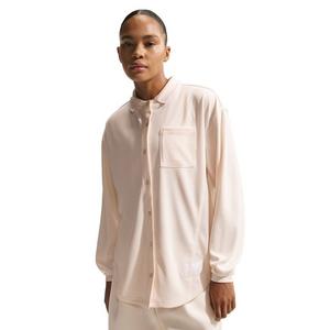 Nike Women's Sportswear Oversized Button-Down Jersey Top -Chalk