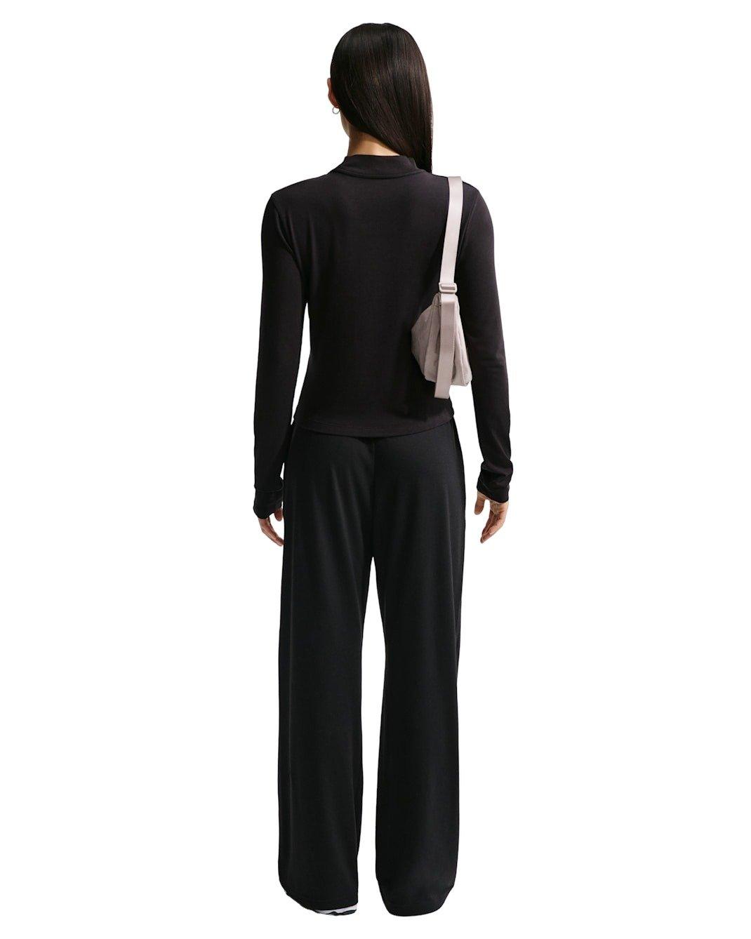 Nike Women's Sportswear Chill Knit Mid-Rise Lightweight Open-Hem Pants -Black - BLACK Thumbnail View 5