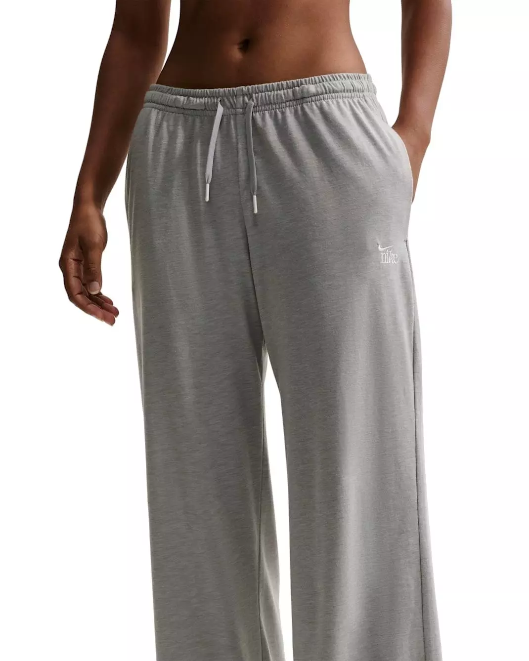 Nike Women's Sportswear Chill Knit Mid-Rise Lightweight Open-Hem Pants - Dk Grey - DK GREY