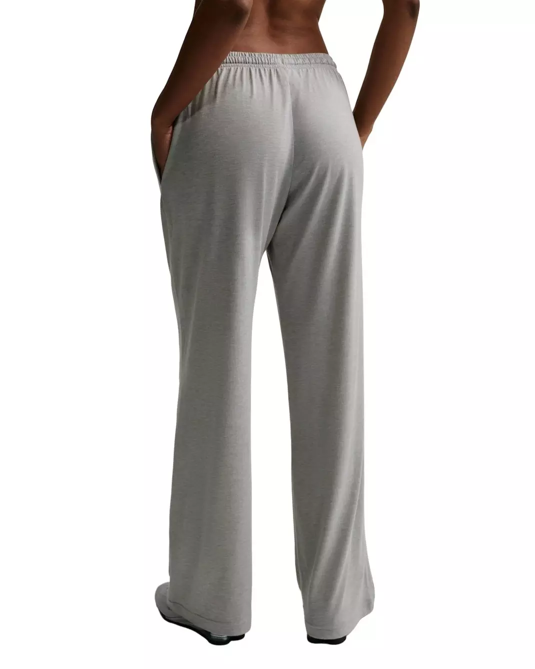 Nike Women's Sportswear Chill Knit Mid-Rise Lightweight Open-Hem Pants -Dk Grey - DK GREY