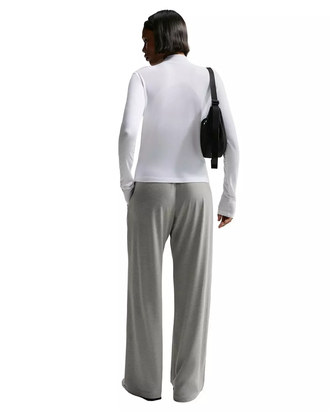 Nike Women's Sportswear Chill Knit Mid-Rise Lightweight Open-Hem Pants - Dk Grey - DK GREY