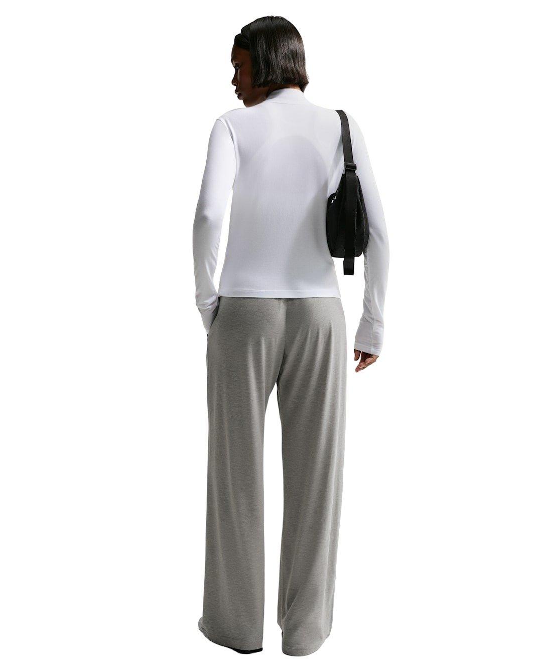 Nike Women's Sportswear Chill Knit Mid-Rise Lightweight Open-Hem Pants -Dk Grey - DK GREY Thumbnail View 5